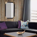 Miroir octogonal encadré en fer texturé gris foncé : style moderne
