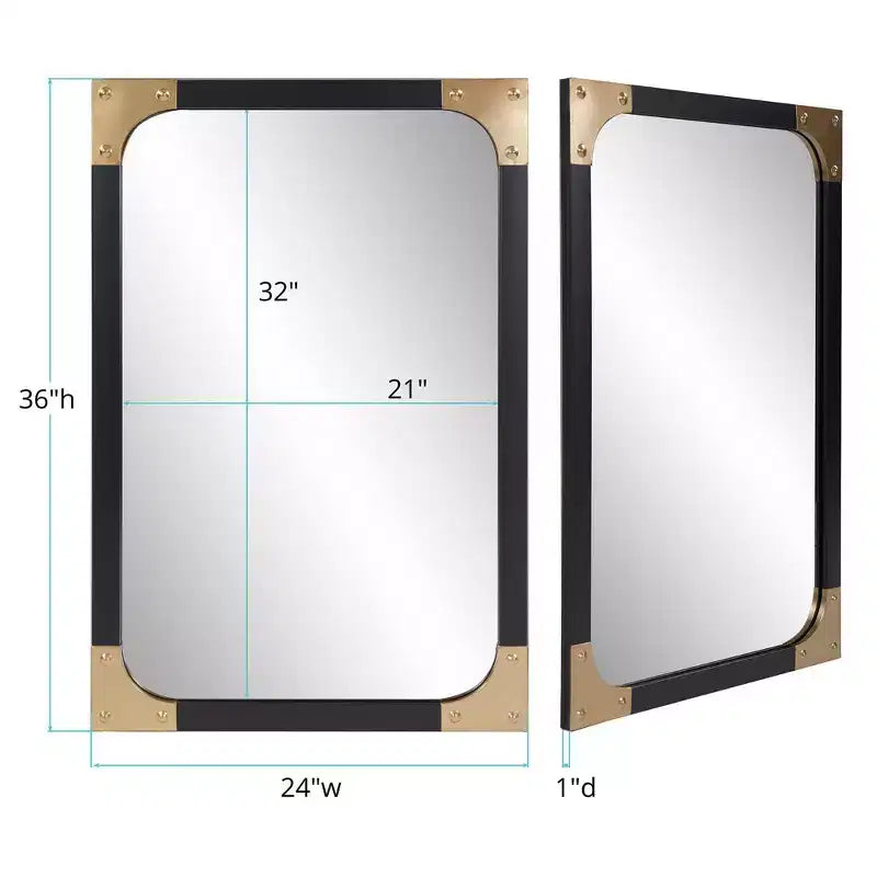 Miroir octogonal encadré en fer texturé gris foncé : style moderne