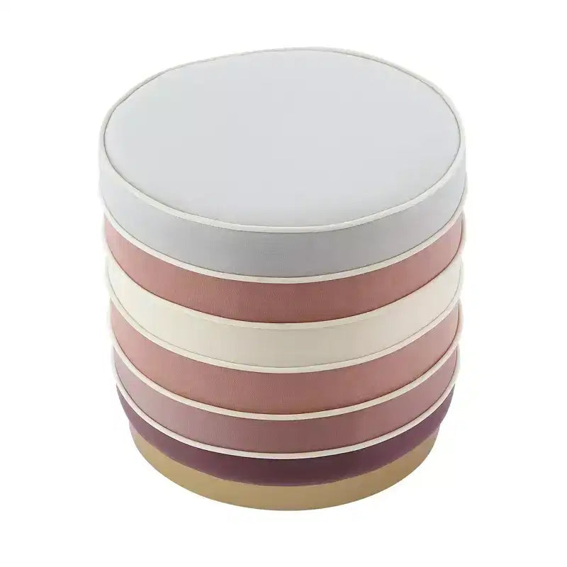 Pouf rond multicouche en velours