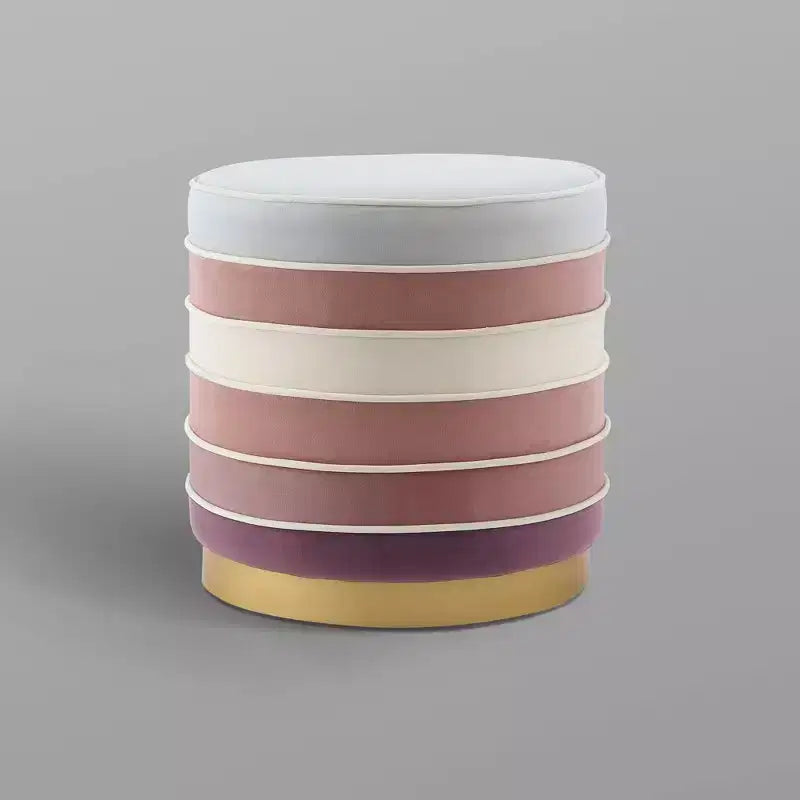 Pouf rond multicouche en velours