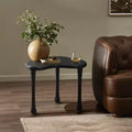 Table d'appoint en bois noir de forme irrégulière, 50 cm de haut, table d'appoint moderne et minimaliste en bois