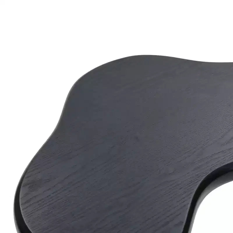 Table d'appoint en bois noir de forme irrégulière, 50 cm de haut, table d'appoint moderne et minimaliste en bois