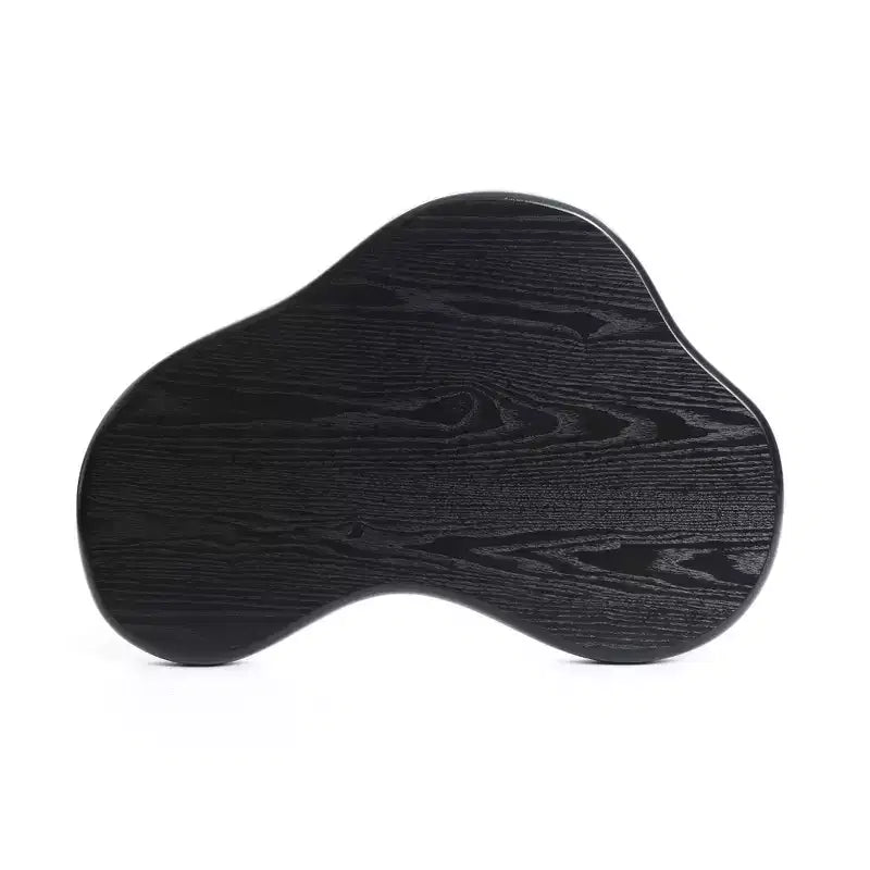 Table d'appoint en bois noir de forme irrégulière, 50 cm de haut, table d'appoint moderne et minimaliste en bois