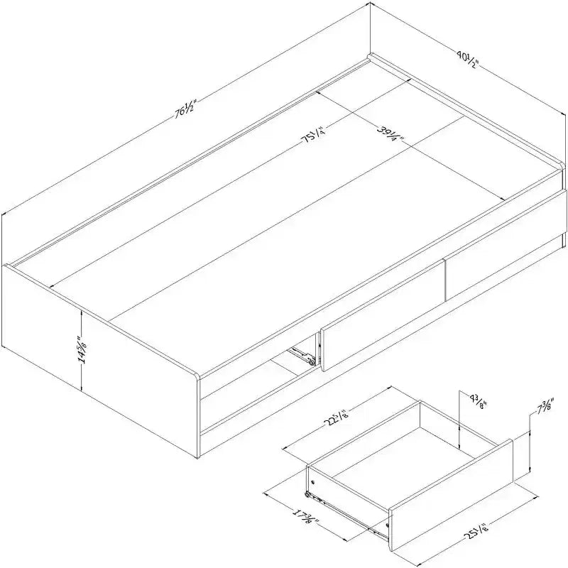 Lits jumeaux blancs avec rangement fabriqués