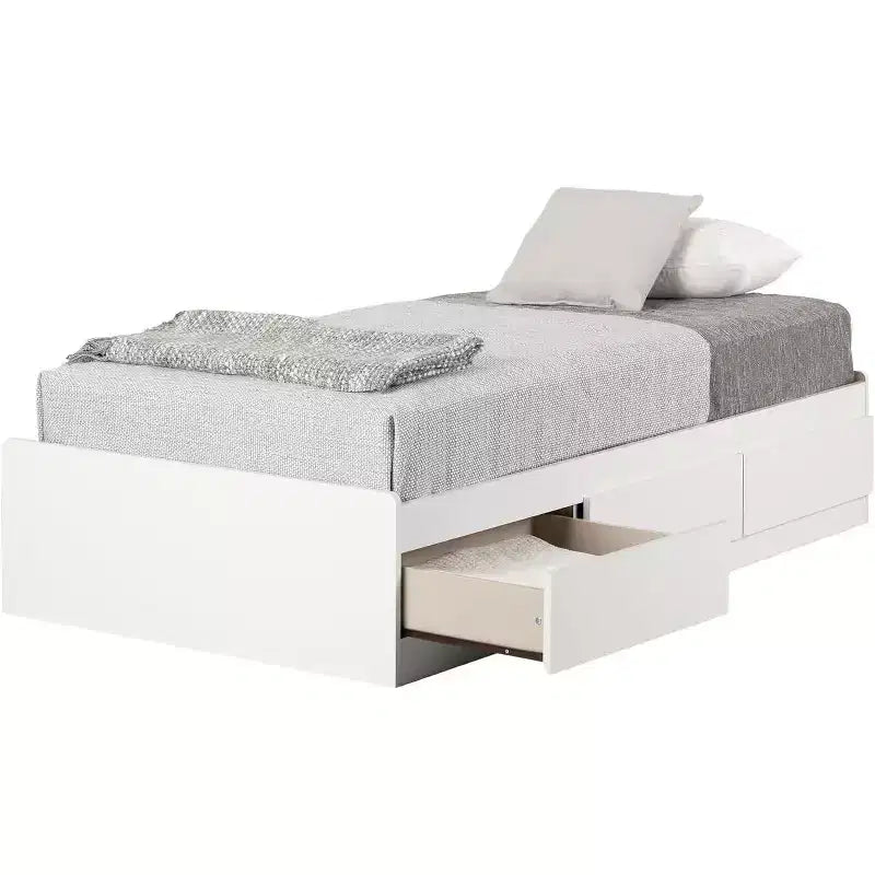 Lits jumeaux blancs avec rangement fabriqués
