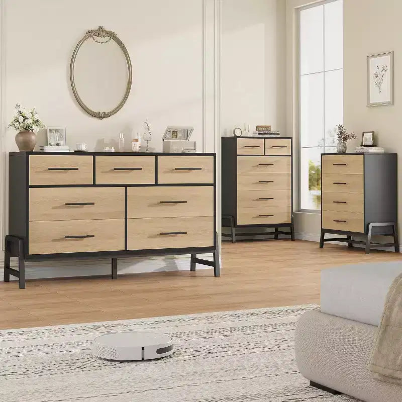 Commode haute, commode 4+2 pour chambre à coucher, tiroir large