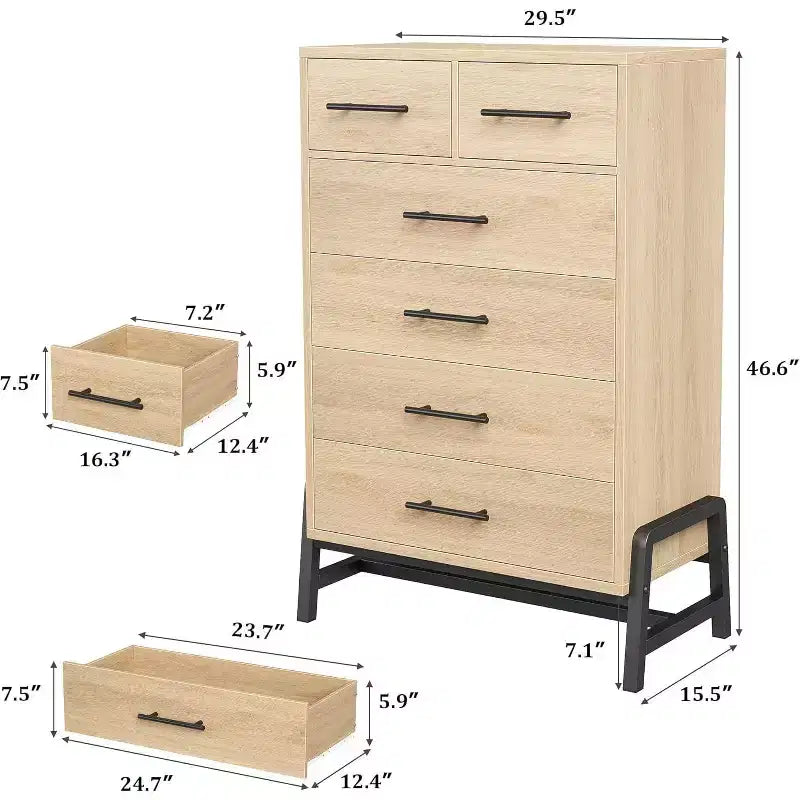 Commode haute, commode 4+2 pour chambre à coucher, tiroir large