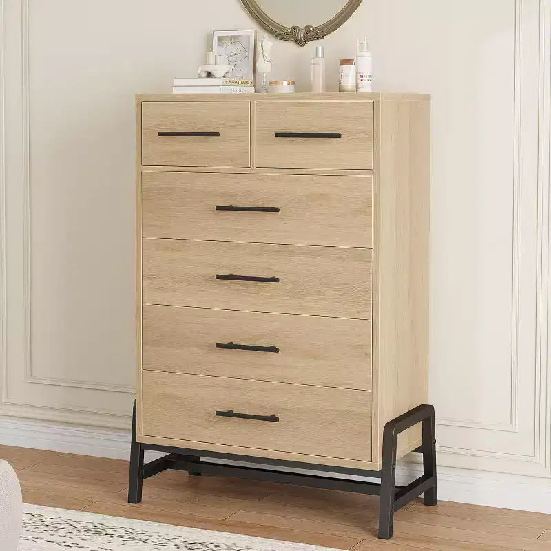 Commode haute, commode 4+2 pour chambre à coucher, tiroir large