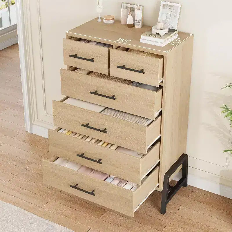 Commode haute, commode 4+2 pour chambre à coucher, tiroir large