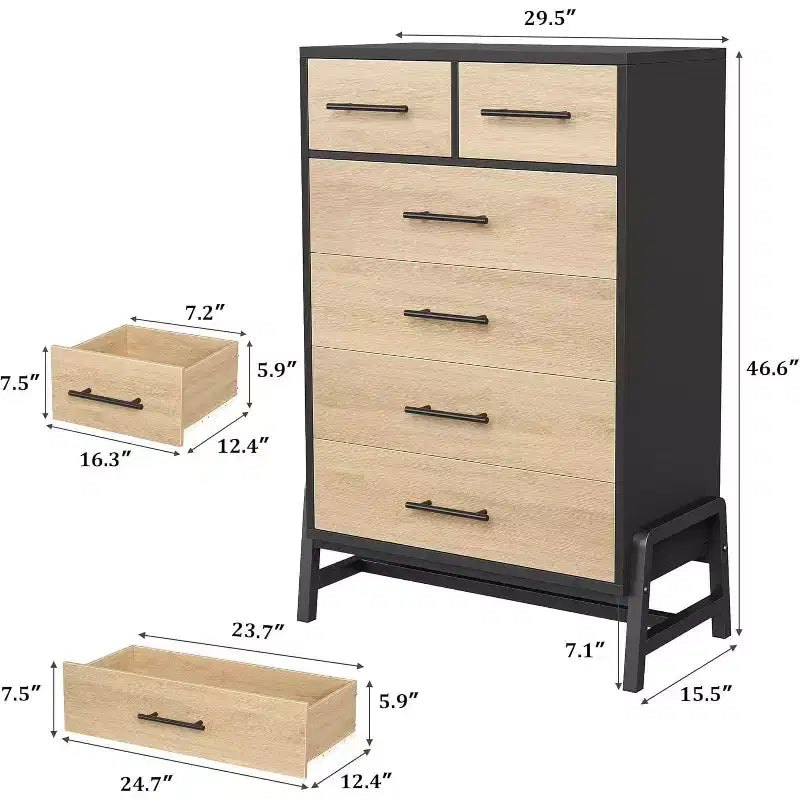 Commode haute, commode 4+2 pour chambre à coucher, tiroir large