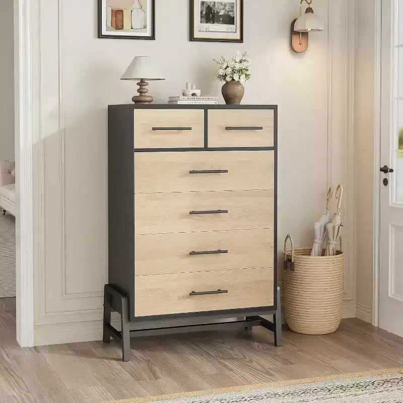 Commode haute, commode 4+2 pour chambre à coucher, tiroir large