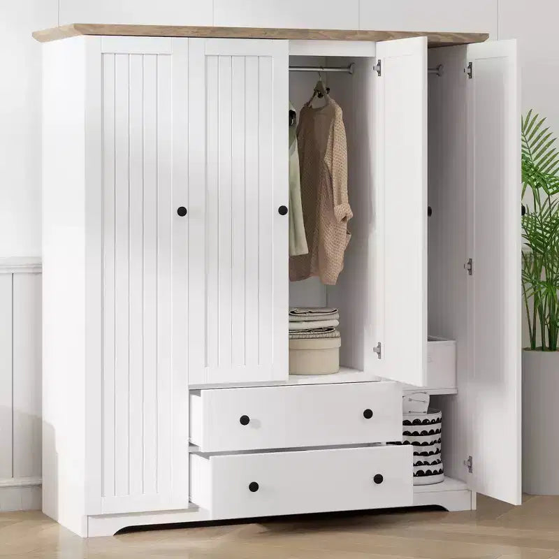 Armoire à 4 portes avec 2 tiroirs