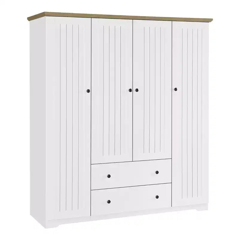 Armoire à 4 portes avec 2 tiroirs