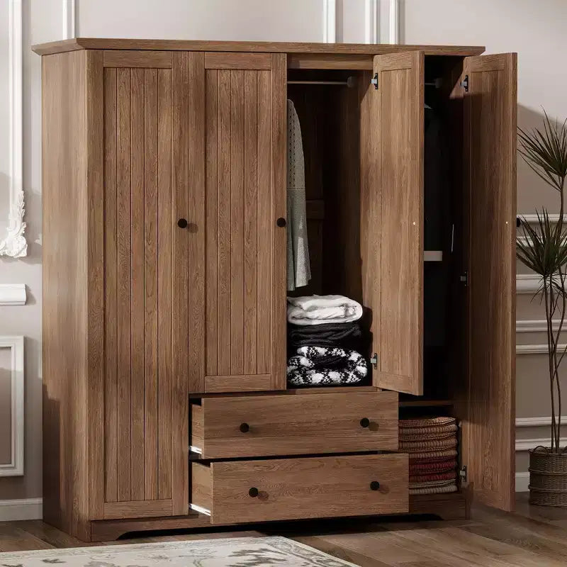 Armoire à 4 portes avec 2 tiroirs