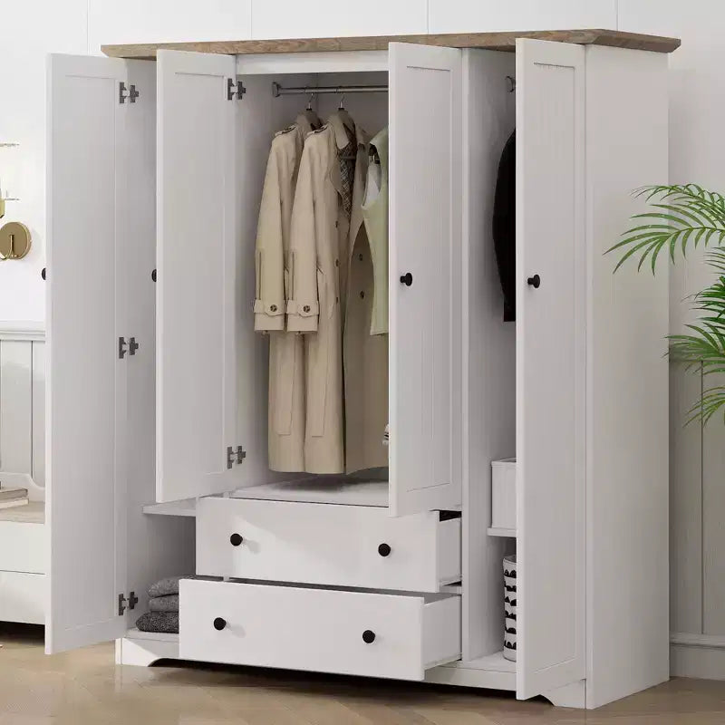 Armoire à 4 portes avec 2 tiroirs