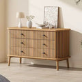 Garvee 47-Inch Small 6-Drawer Dresser with Metal Legs, Oak Wood Grain Farmhouse Style for Bedroom Nursery Apartment