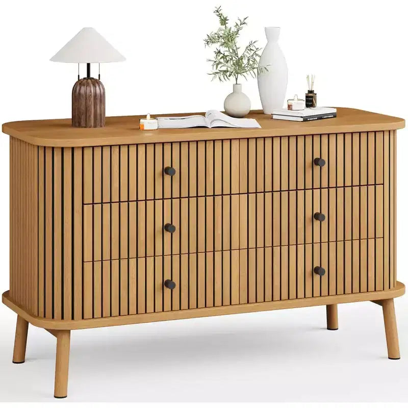 Commode 6 tiroirs de 47 pouces avec pieds en métal