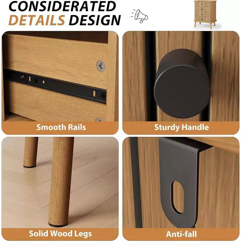 Commode 6 tiroirs de 47 pouces avec pieds en métal