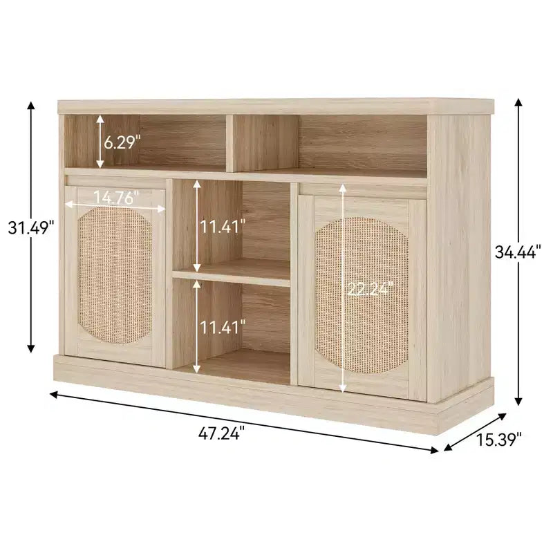 Buffet en rotin avec rangement – Buffet de rangement 47