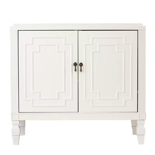 Tropman Antique White Double-Door Accent Cabinet - White - SEI
