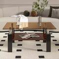 Table basse rectangulaire, plateau en verre trempé avec couche MDF