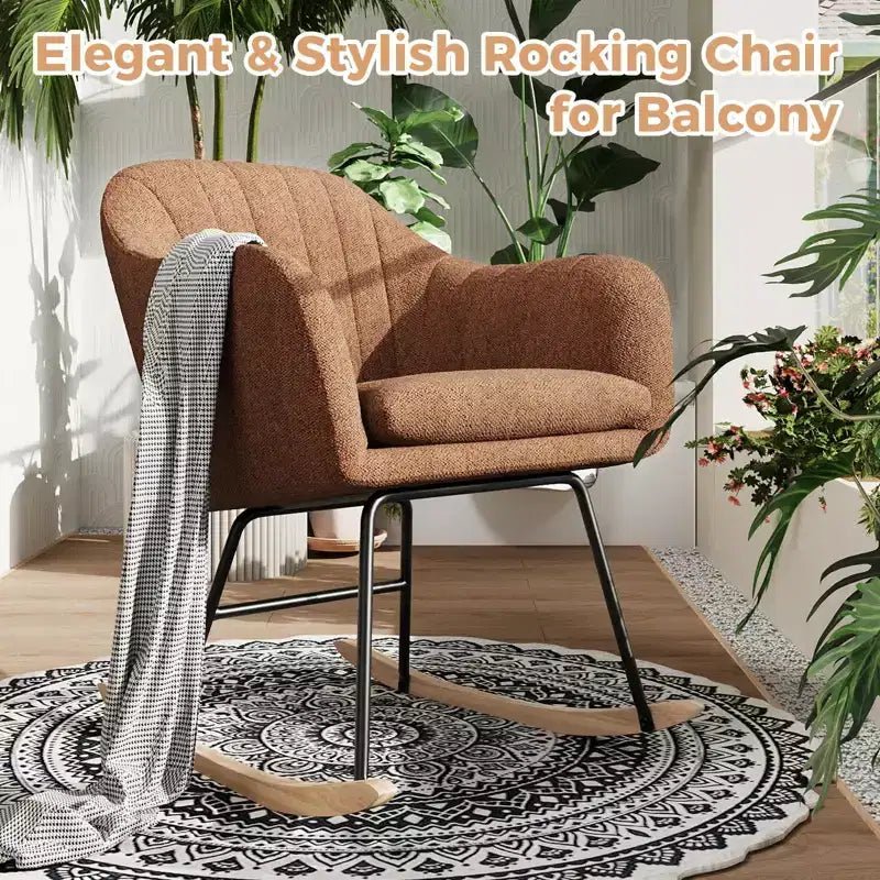 Fauteuil à bascule rembourré, fauteuil-planeur avec coussin douillet