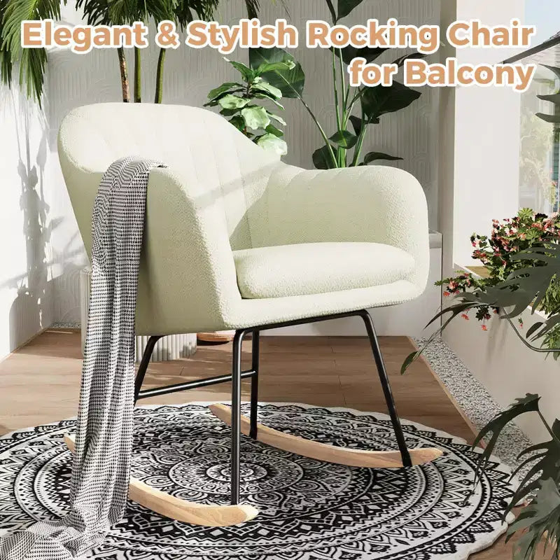 Fauteuil à bascule rembourré, fauteuil-planeur avec coussin douillet