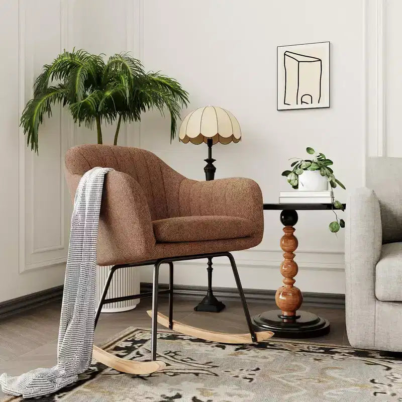 Fauteuil à bascule rembourré, fauteuil-planeur avec coussin douillet