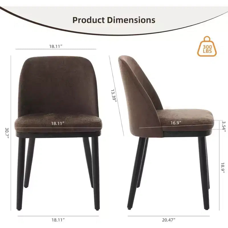 Lot de 2 chaises de salle à manger rembourrées, chaises de cuisine modernes