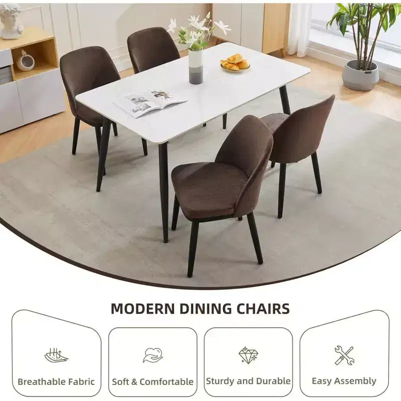 Lot de 2 chaises de salle à manger rembourrées, chaises de cuisine modernes
