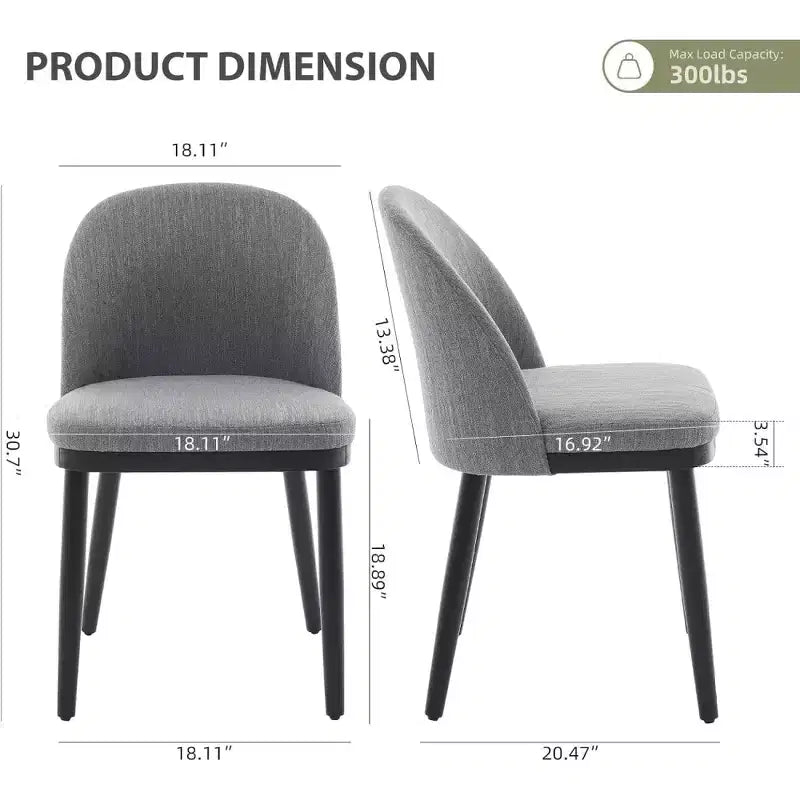 Lot de 2 chaises de salle à manger rembourrées, chaises de cuisine modernes