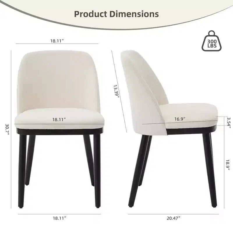 Lot de 2 chaises de salle à manger rembourrées, chaises de cuisine modernes