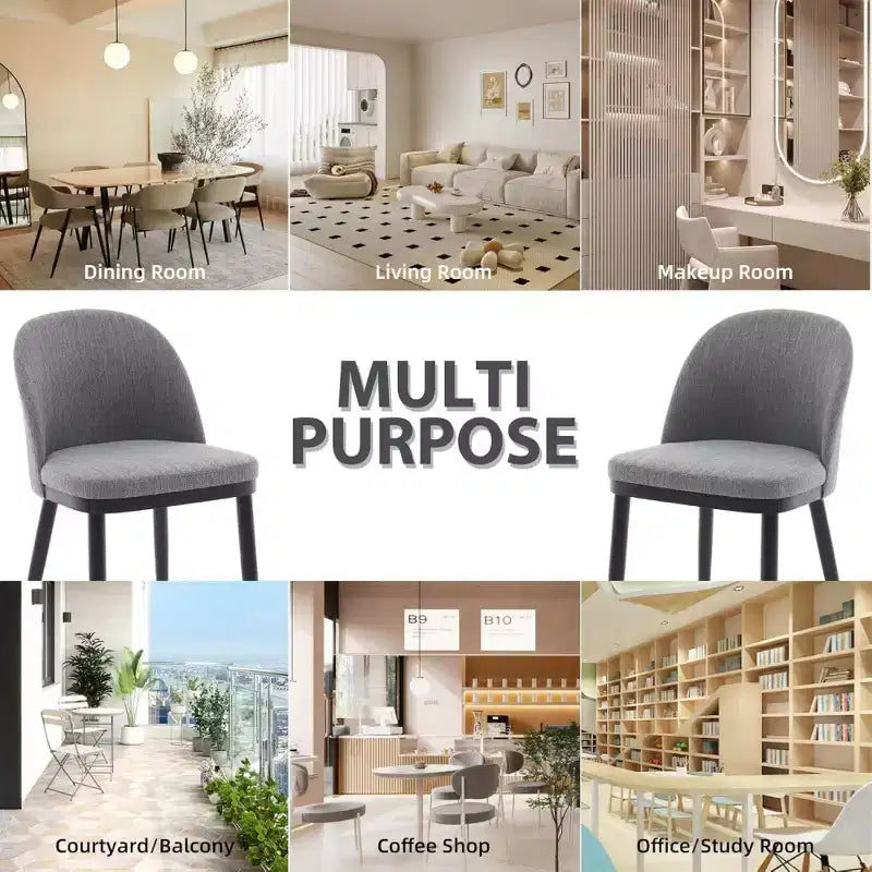 Lot de 2 chaises de salle à manger rembourrées, chaises de cuisine modernes