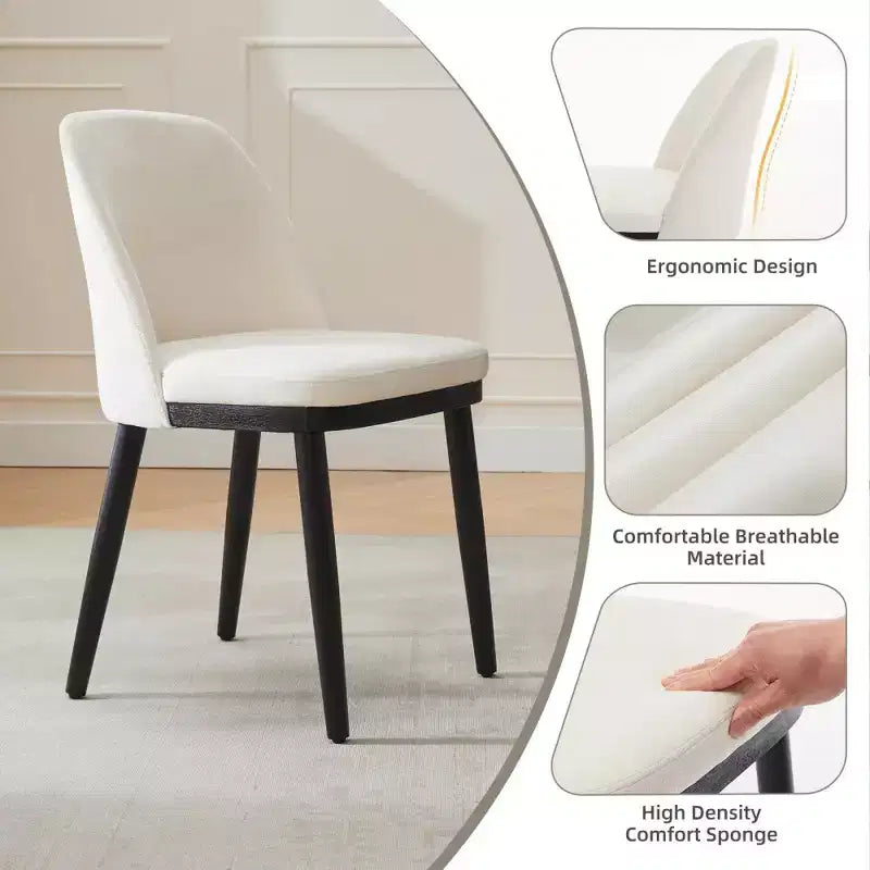 Lot de 2 chaises de salle à manger rembourrées, chaises de cuisine modernes