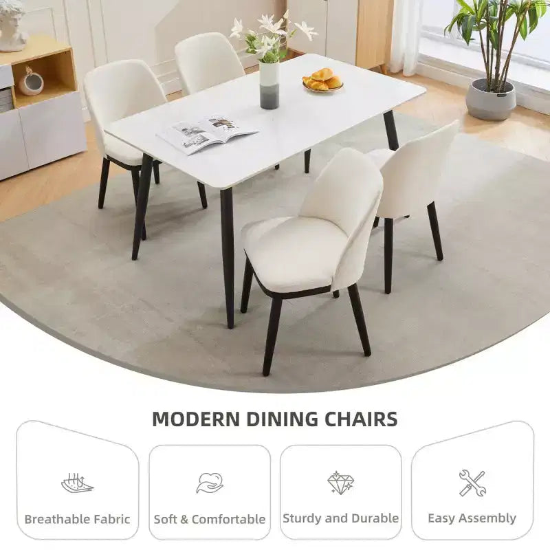 Lot de 2 chaises de salle à manger rembourrées, chaises de cuisine modernes