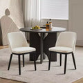 Upholstered Dining Chairs Set of 2, Modern Kitchen Chairs with Thick Cushions, Dining Room Chair with Wood Legs for Dining Room Kitchen Restaurant
