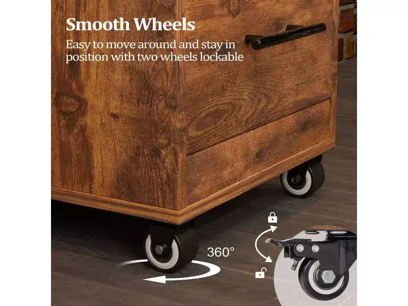 Chariot de salon en bois rustique marron