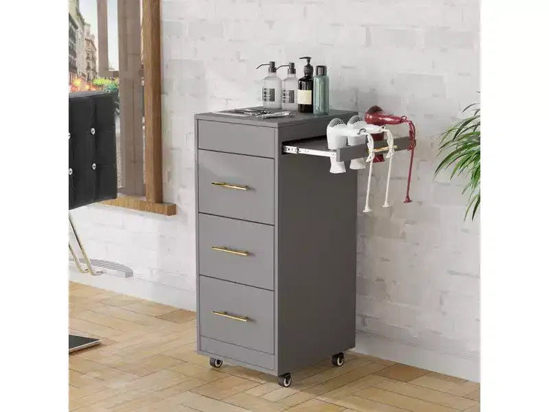 Chariot de salon en bois rustique marron