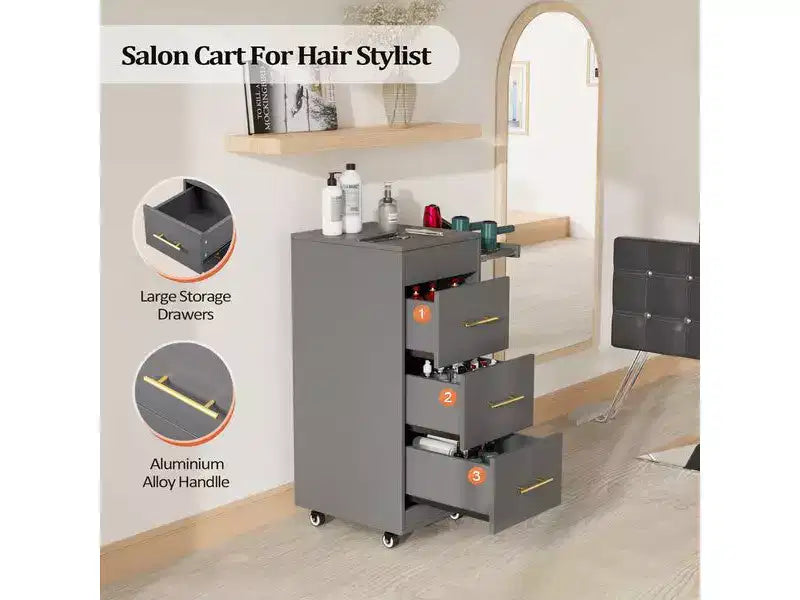 Chariot de salon en bois rustique marron
