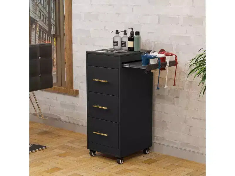 Chariot de salon en bois rustique marron