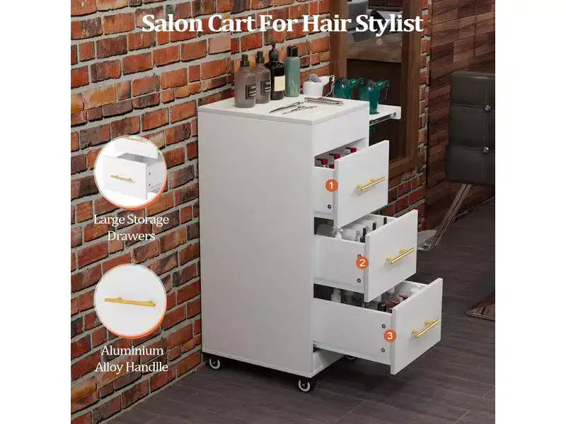 Chariot de salon en bois rustique marron