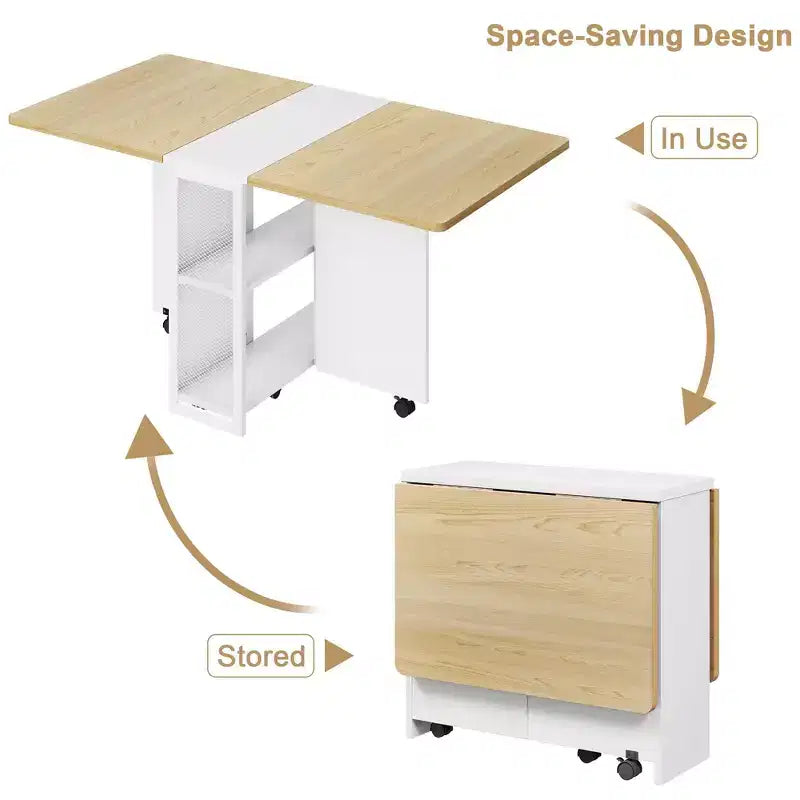 Table à manger pliante, Table pliante à abattants, Table de salle à manger polyvalente et pliable