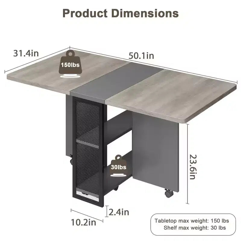 Table à manger pliante, Table pliante à abattants, Table de salle à manger polyvalente et pliable