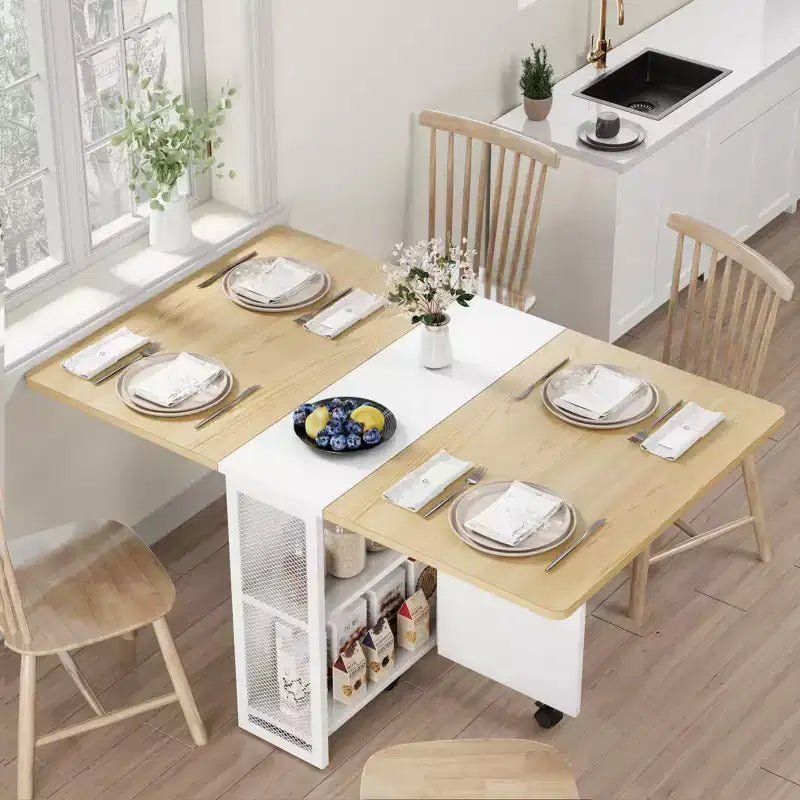 Table à manger pliante, Table pliante à abattants, Table de salle à manger polyvalente et pliable