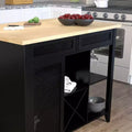 Ilot de cuisine autoportant extensible - Noir