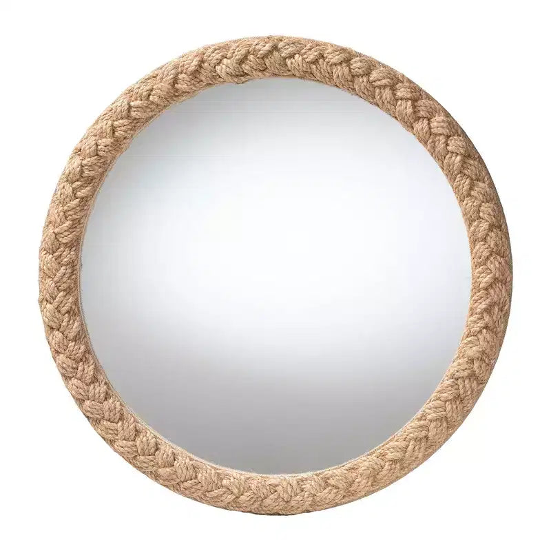 Miroir décoratif en corde tressée style marin