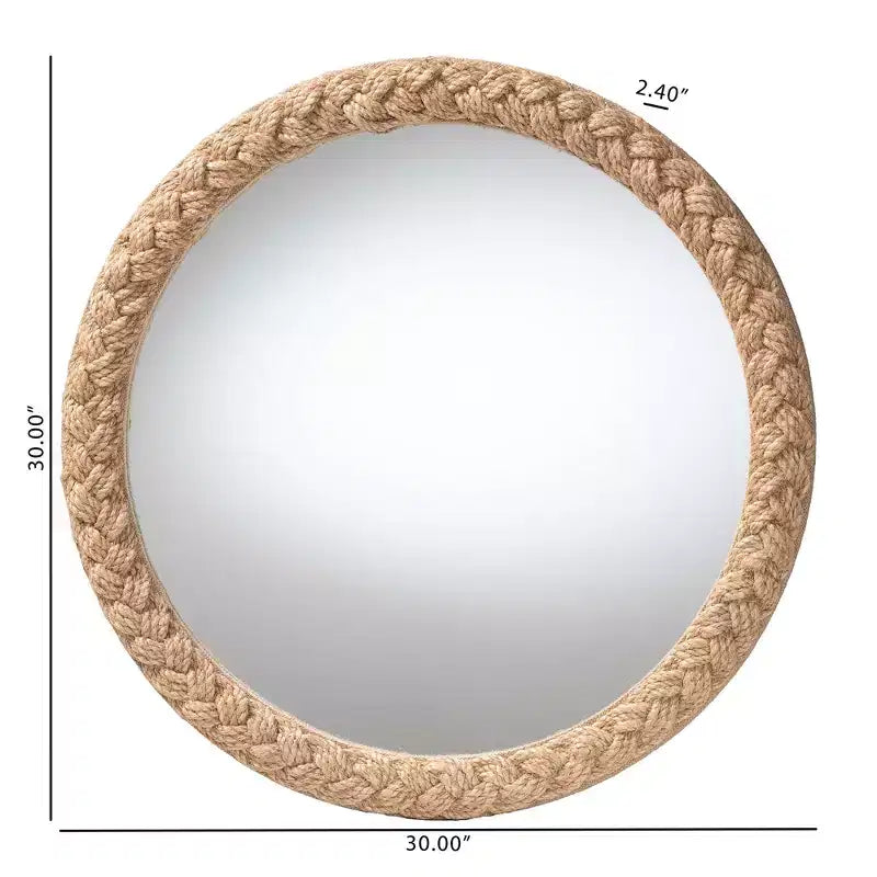 Miroir décoratif en corde tressée style marin