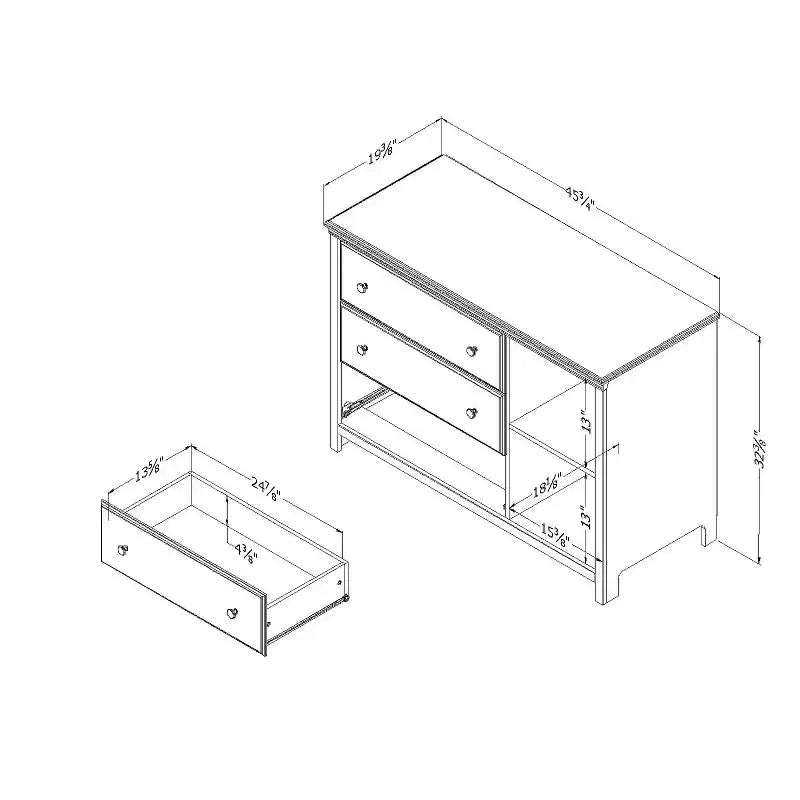 Commodes horizontales en panneaux de particules avec
