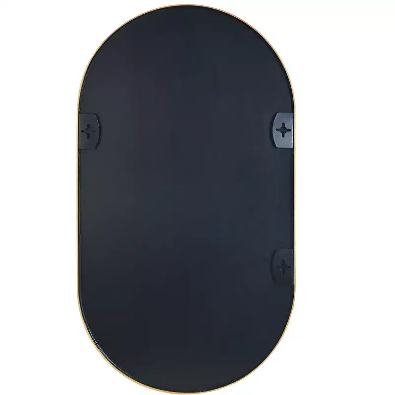 Miroir ovale en métal doré