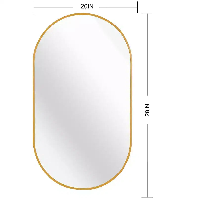 Miroir ovale en métal doré